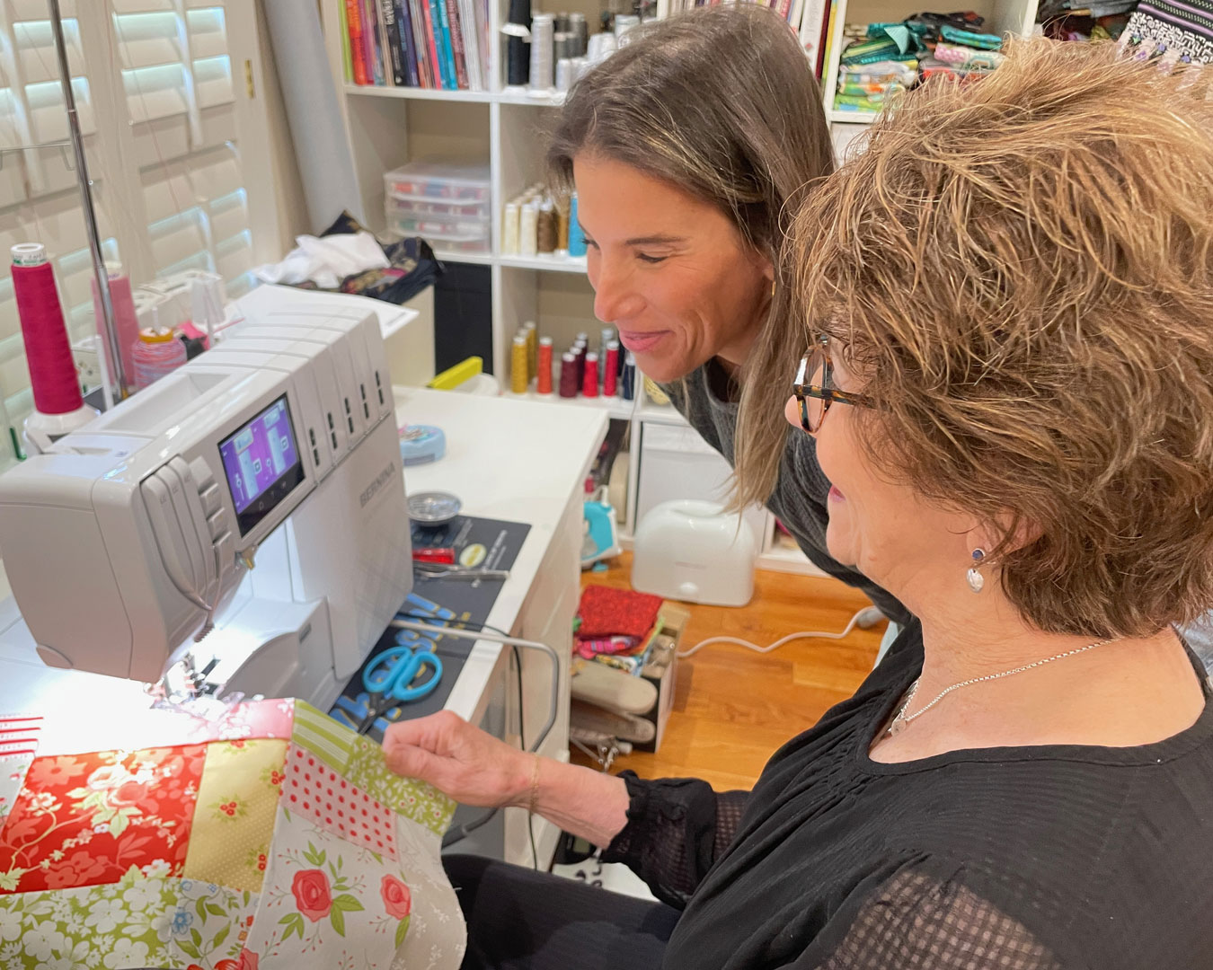 Barbara Goldkorn teaching at a BERNINA serger