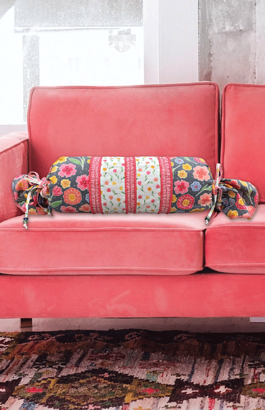 Piped Bolster Pillow — serger pattern by Barbara Goldkorn