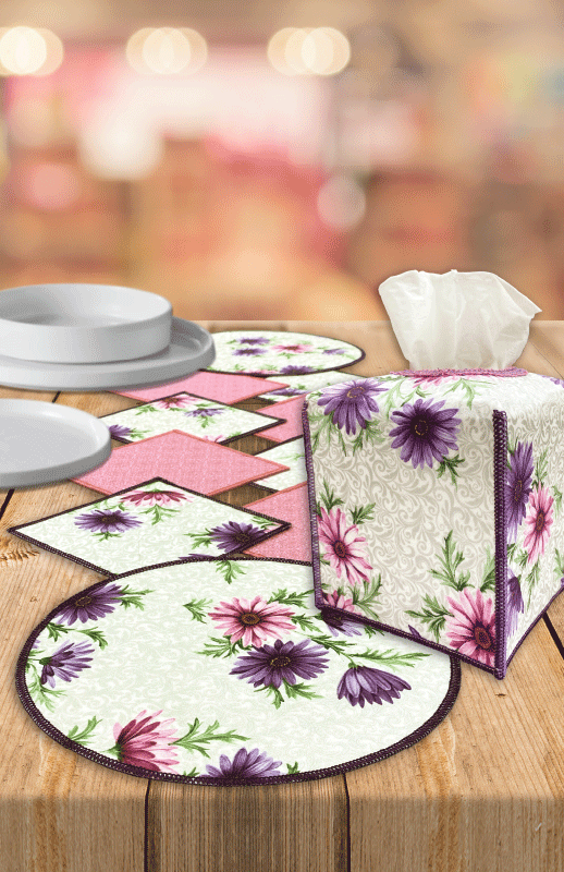 Tissue Box & Runner — serger pattern by Barbara Goldkorn