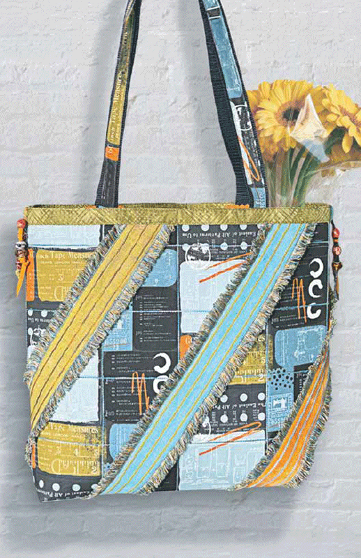 Trendy Fringe Tote — serger pattern by Barbara Goldkorn
